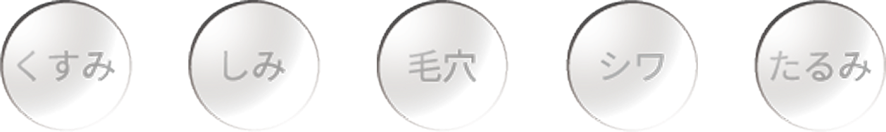 BIBOTが対応する5つの肌悩み：くすみ・しみ・毛穴・シワ・たるみ